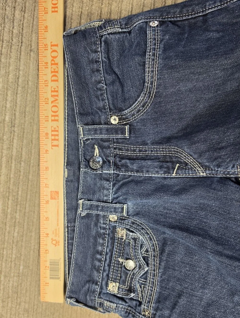 True Religion Joey Super T Skinny Blue Jeans Sz 30x32 White Stitch
